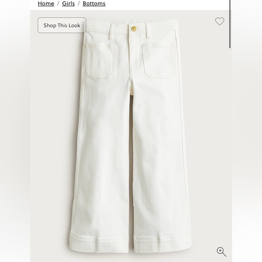 Crewcuts Sailor White Girls Denim Pants size 6